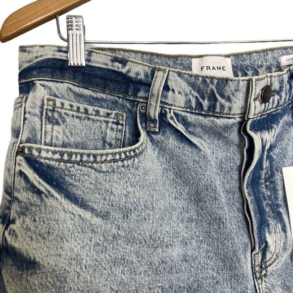 New Frame Shorts Size 29 Le Slouch Bermuda in Richlake Light Wash Jean Biker - Picture 11 of 16